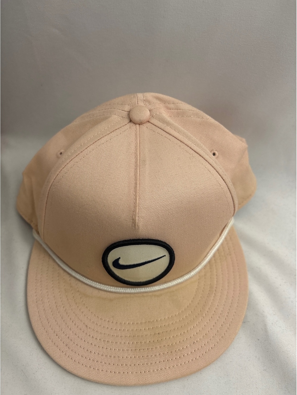 Nike Golf True Retro72 Hat Rope Snapback Pink Coral White Dri-Fit Big Logo